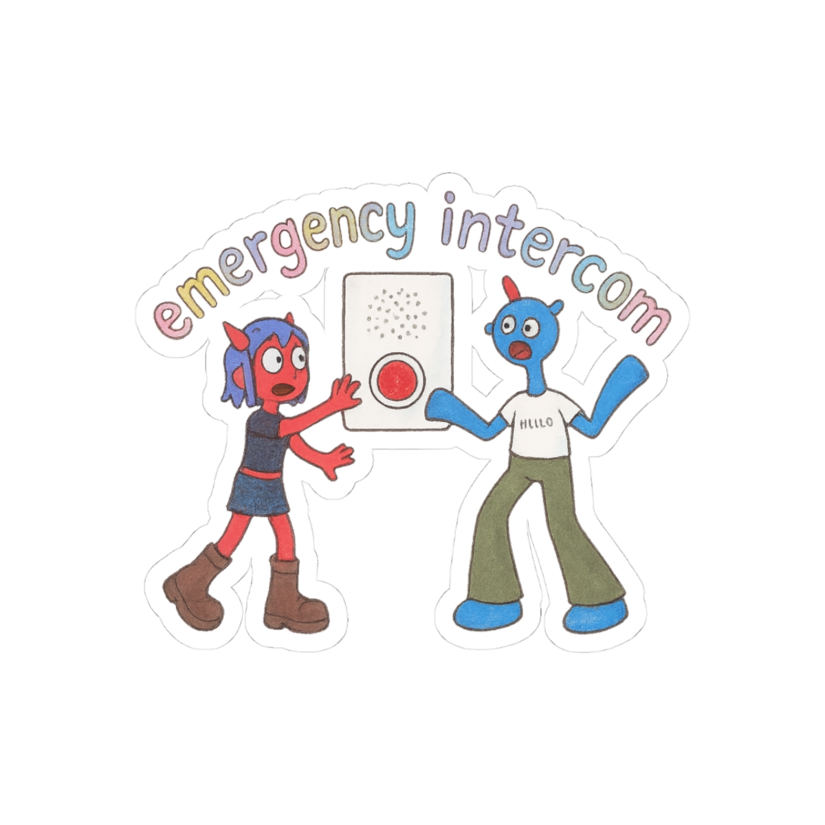 Emergency Intercom graphic Sticker