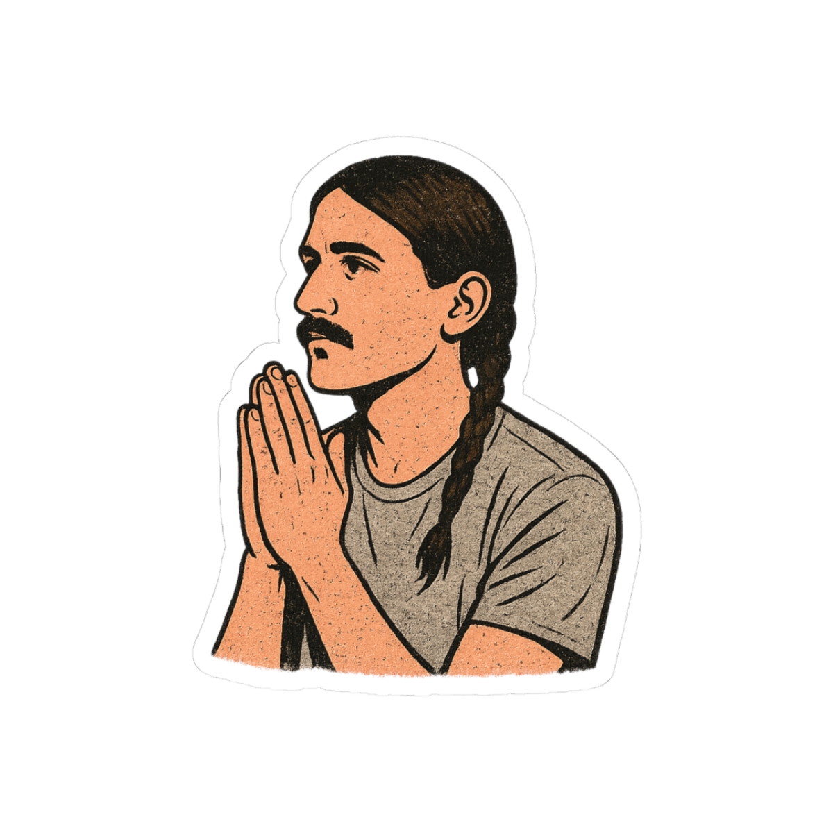 Drew Phillips praying Sticker