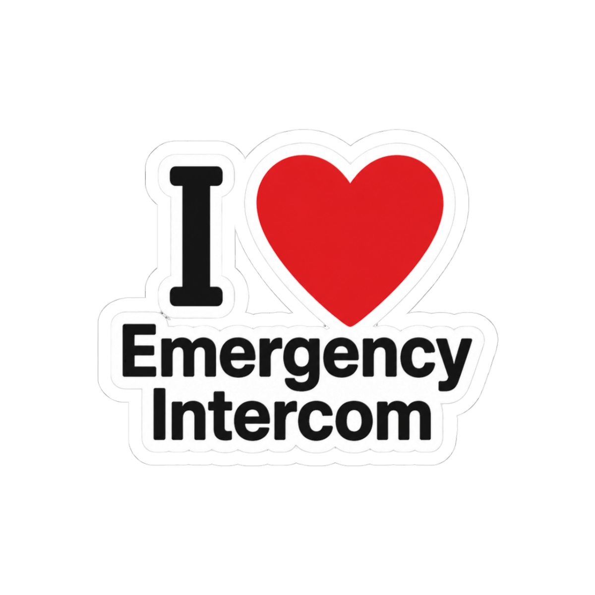 I Love Emergency Intercom Bold Heart Sticker